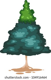 Christmas tree isolated vector illustration