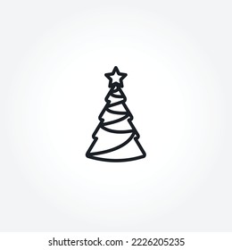 Weihnachtsbaum einzeln Vektorsymbol.