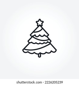 christmas tree isolated vector line icon.