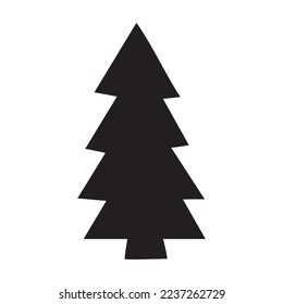 Christmas tree isolated vector motif. Stylized xmas design. 