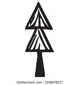 Árbol de Navidad aislado motivo vectorial. Diseño de Navidad estilizado. 