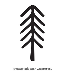 Christmas tree isolated vector motif. Stylized xmas design. 