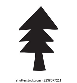 Christmas tree isolated vector motif. Stylized xmas design. 