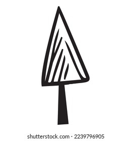 Christmas tree isolated vector motif. Stylized xmas design. 