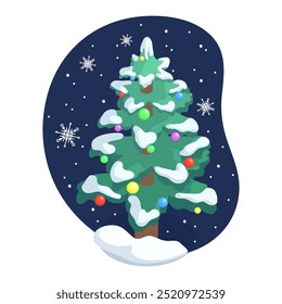 Christmas tree. Isometric fir pine tree, winter holidays decorated green fir tree 3d vector illustration. Winter holidays Christmas tree