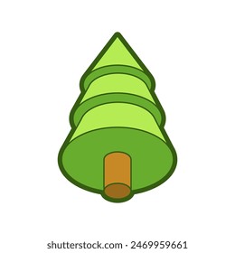 Christmas tree isometric isolated. Spruce 3D