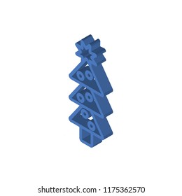 Christmas tree isometric left top view 3D icon