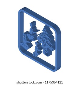 Christmas tree isometric left top view 3D icon