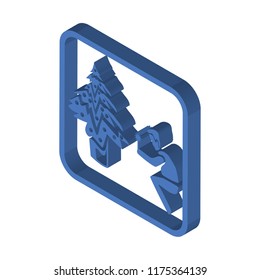Christmas tree isometric left top view 3D icon