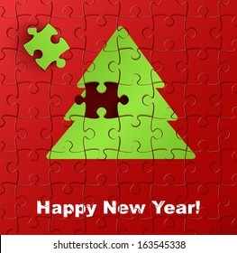 Christmas tree from jigsaw puzzle 