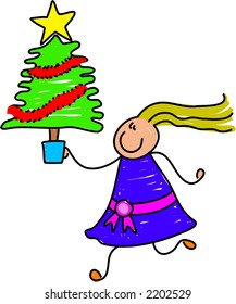 Christmas tree kid