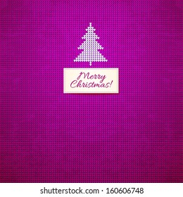 Christmas tree knitted  card