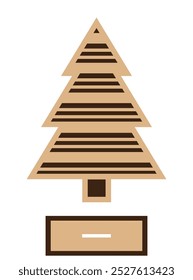 Christmas tree laser cut template standing decoration. 