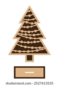 Árbol de Navidad corte láser Plantilla de pie decoración. 