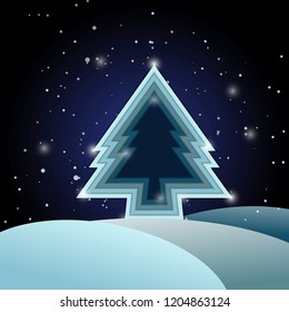 Christmas tree layers abstract background, stock vector