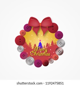 Christmas Tree Layout/Design with Buttons Cover. Modern and Abstract Background. Stock Vector Illustration. Minimalist Creative Design Concept.
