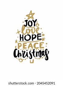 Christmas Tree With lettering And Elements