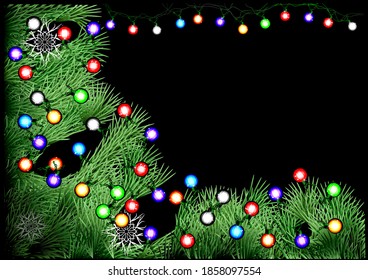 christmas tree with christmas light. 10 EPS