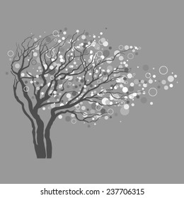 christmas tree with light bubbles in branches