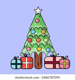 Árvore de Natal com lâmpadas 