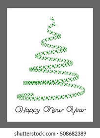 Christmas tree from light stars. Vector illustration