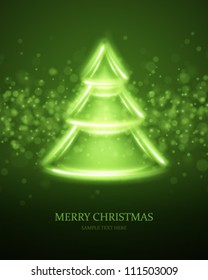 Christmas tree from light vector background
