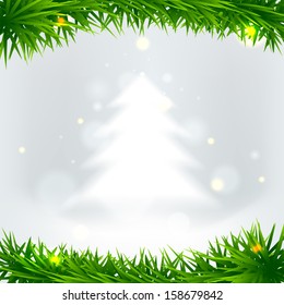 Christmas tree from light vector background