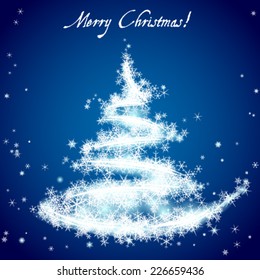 Christmas tree. Light vector background.