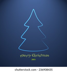 Christmas tree from light vector background