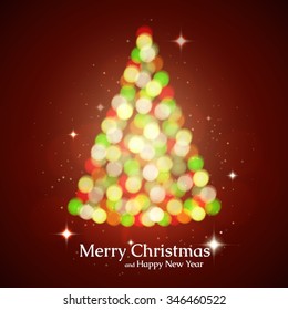 Christmas Tree From Light. Vector Background