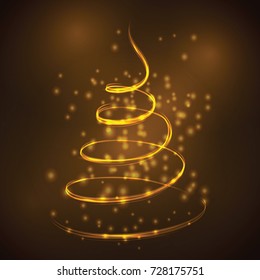 Christmas tree light vector background.