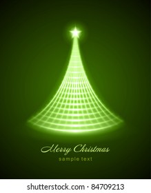 Christmas tree from light vector background. Eps 10.