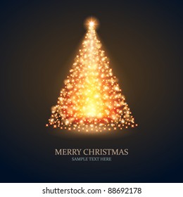 Christmas tree from light vector background. Eps 10.
