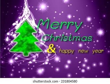 Christmas tree from light vector purple background 