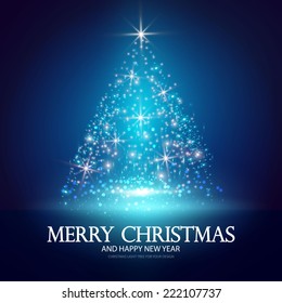 Christmas tree from light for your business website. Vector illustration