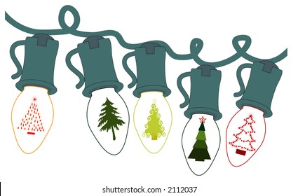 christmas tree lights with individual trees on each bulb use together or separately