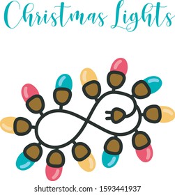 Christmas tree lights new year decoration santa claus 