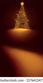 christmas tree with lights and stars