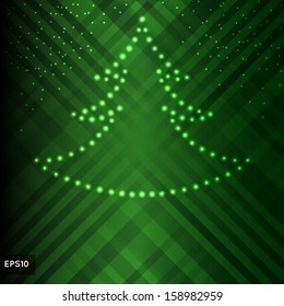 Christmas tree lights vector background