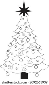 Christmas tree line art design