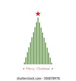 christmas tree in line art, diferent stile, for postcard, poster, gifts