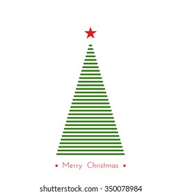 christmas tree in line art, diferent stile, for postcard, poster, gifts