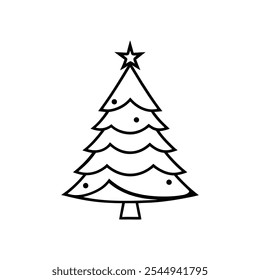 Christmas Tree Line Art Minimalist Drawings for Holiday Decorations