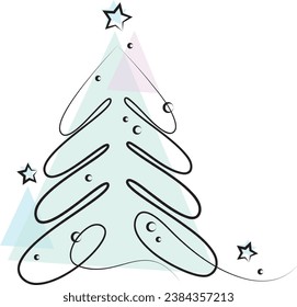 
Weihnachtsbaumkunst, einfach und elegant handgezeichnet schwarze Vektordoodle. Die Illustration ist einfach zu bearbeiten und zu ändern. Die Elemente sind einzeln auf weißem Hintergrund.