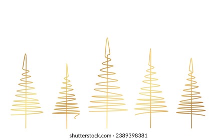 Christmas Tree line art style vector