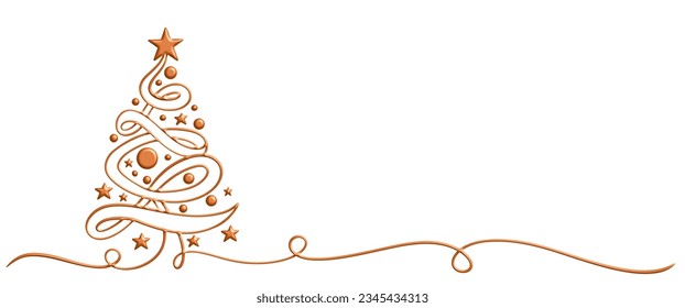 ilustración vectorial de la línea de árbol de Navidad