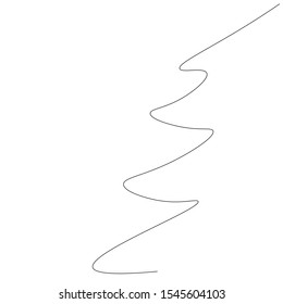 Christmas tree line drawing, vector illustration