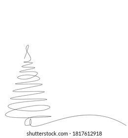 Weihnachtsbaumzeilenzeichnung, Vektorgrafik