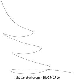 Christmas tree line drawing. Vector illustration	