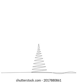 Christmas tree line drawing vector illustration